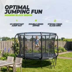 VirtuFit Premium Trampoline met Veiligheidsnet - Zwart - 366 cm