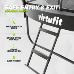 VirtuFit Premium Trampoline met Veiligheidsnet - Zwart - 305 cm