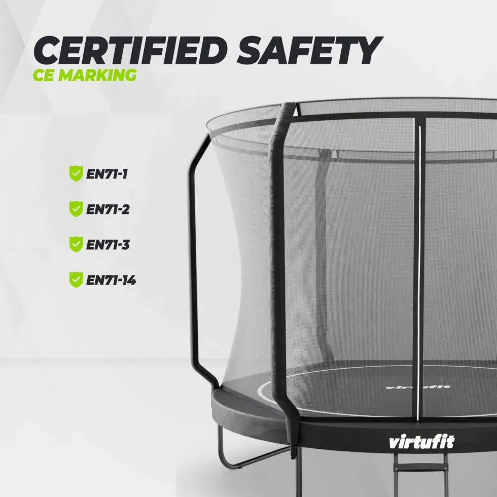 VirtuFit Premium Trampoline met Veiligheidsnet - Zwart - 305 cm