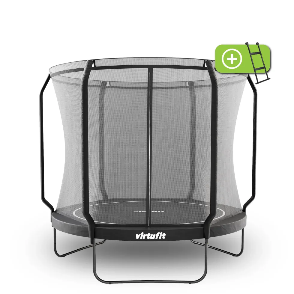 VirtuFit Premium Trampoline met Veiligheidsnet - Zwart - 251 cm