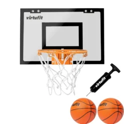 VirtuFit Pro Mini Basketbalbord met 2 Ballen en Pomp - Zwart - Tweedekans