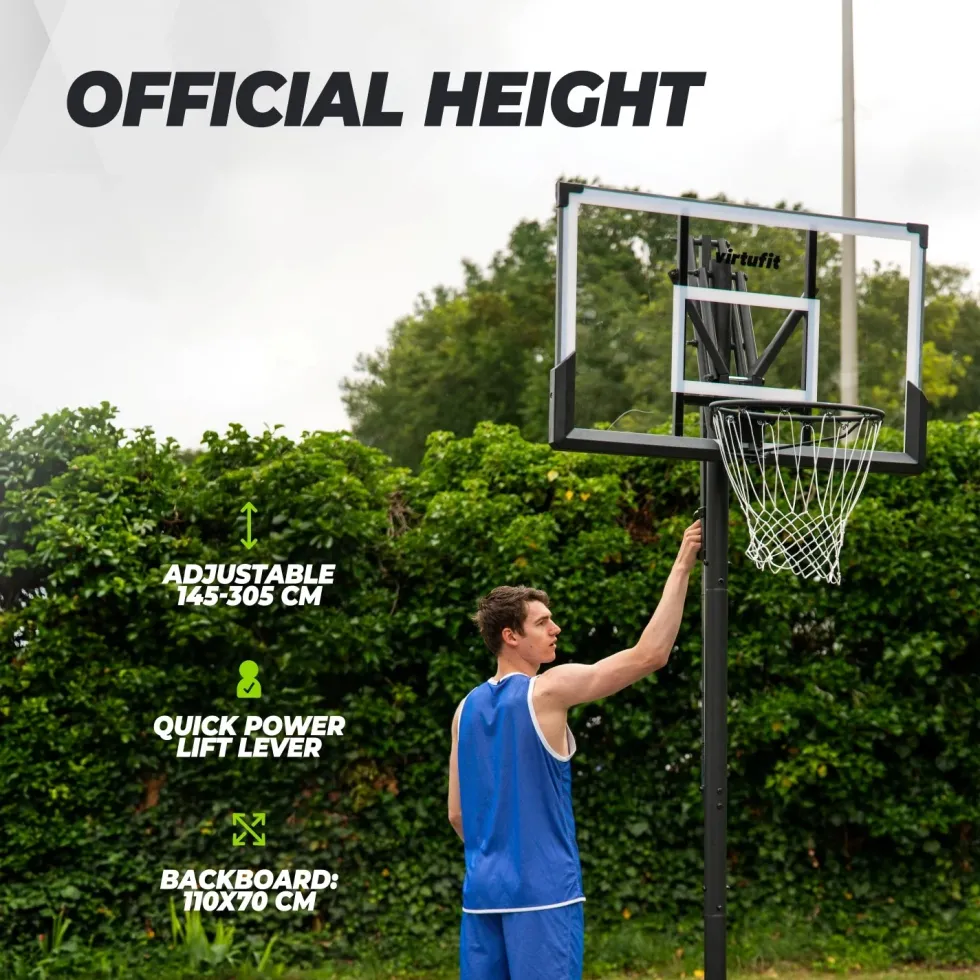 VirtuFit Pro Verstelbare Basketbalpaal - 150 tot 305 cm