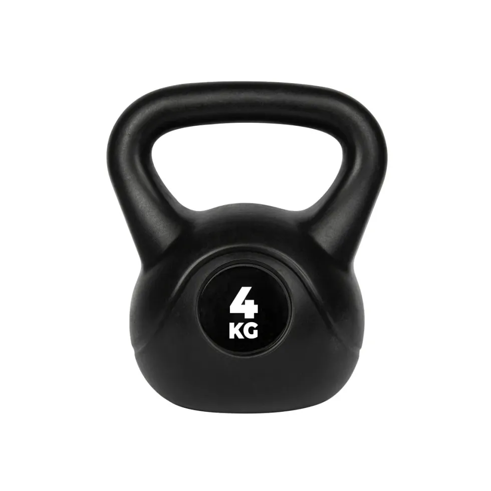 VirtuFit PVC Kettlebell - 4 kg - Zwart