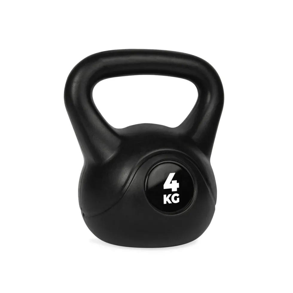 VirtuFit PVC Kettlebell - 4 kg - Zwart