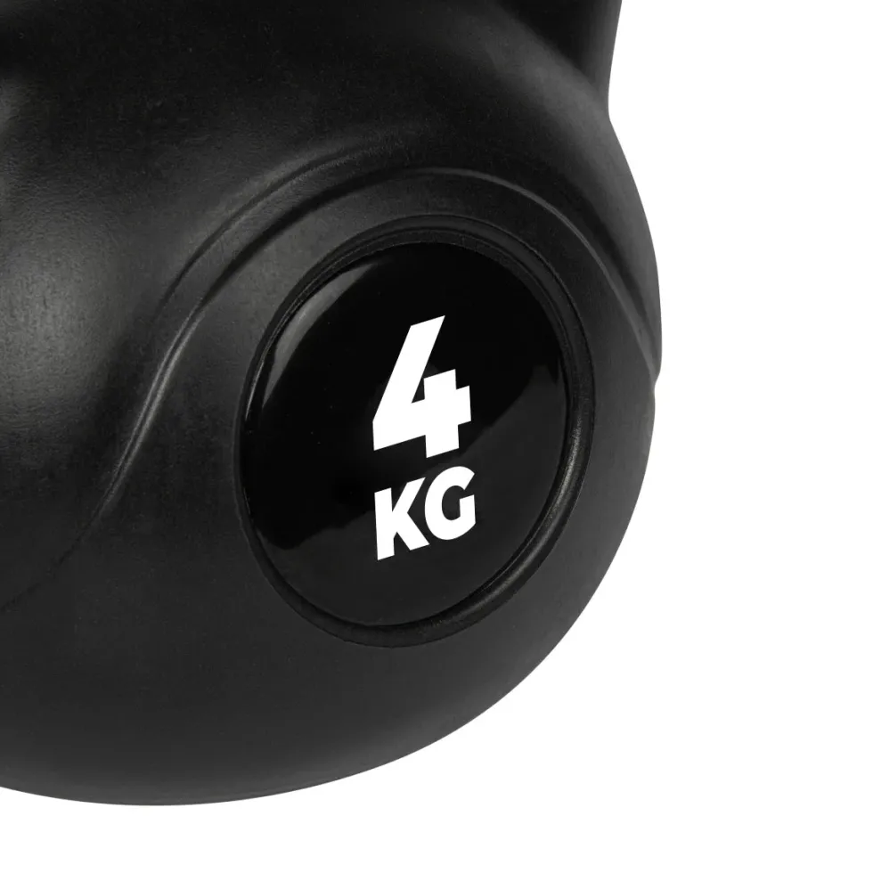 VirtuFit PVC Kettlebell - 4 kg - Zwart