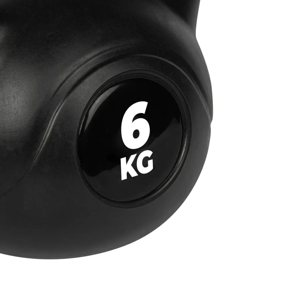 VirtuFit PVC Kettlebell - 6 kg - Zwart