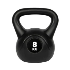 VirtuFit PVC Kettlebell - 8 kg - Zwart