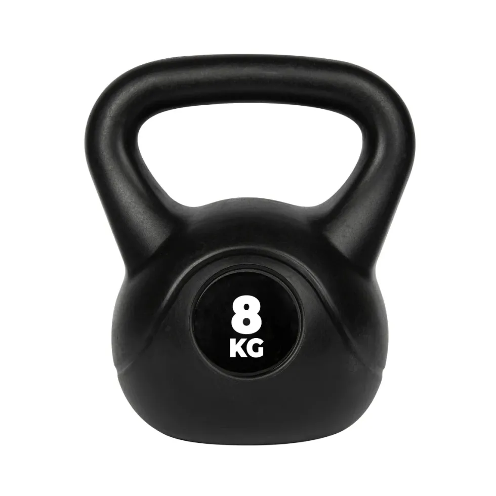 VirtuFit PVC Kettlebell - 8 kg - Zwart