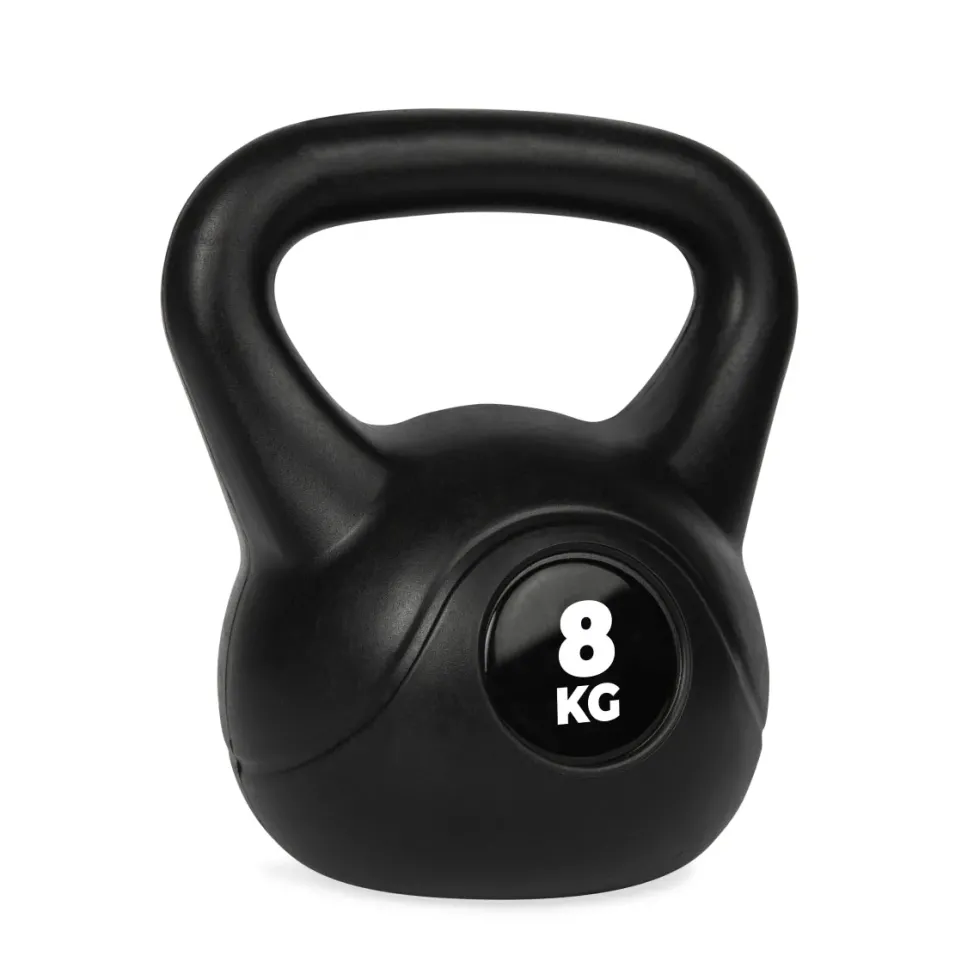 VirtuFit PVC Kettlebell - 8 kg - Zwart