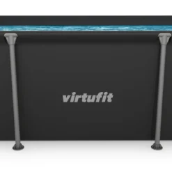 VirtuFit Rechthoekig Zwembad - 260 x 180 x 66 cm - Antraciet - Inclusief Filterpomp