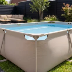 VirtuFit Rechthoekig Zwembad - 300 x 210 x 66 cm - Beige - Inclusief Filterpomp
