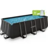VirtuFit Rechthoekig Zwembad 400 x 200 x 122 cm - Antraciet - Inclusief Filterpomp