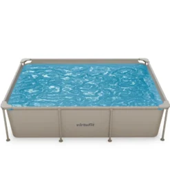 VirtuFit Rechthoekig Zwembad - 260 x 180 x 66 cm - Beige - Inclusief Filterpomp