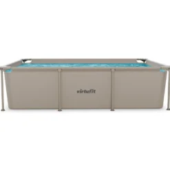 VirtuFit Rechthoekig Zwembad - 260 x 180 x 66 cm - Beige - Inclusief Filterpomp