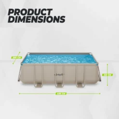 VirtuFit Rechthoekig Zwembad 400 x 200 x 122 cm - Beige - Inclusief Filterpomp