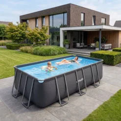 VirtuFit Rechthoekig Zwembad 400 x 200 x 122 cm - Antraciet