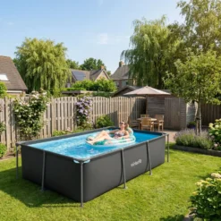 VirtuFit Rechthoekig Zwembad - 260 x 180 x 66 cm - Antraciet