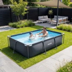 VirtuFit Rechthoekig Zwembad - 300 x 210 x 66 cm - Antraciet