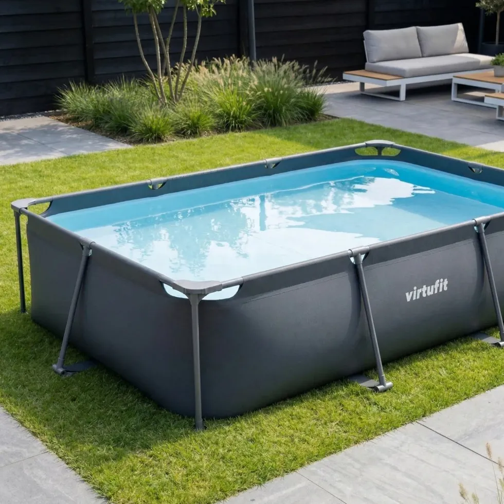 VirtuFit Rechthoekig Zwembad - 300 x 210 x 66 cm - Antraciet