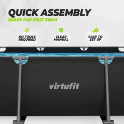 VirtuFit Rechthoekig Zwembad - 300 x 210 x 66 cm - Antraciet