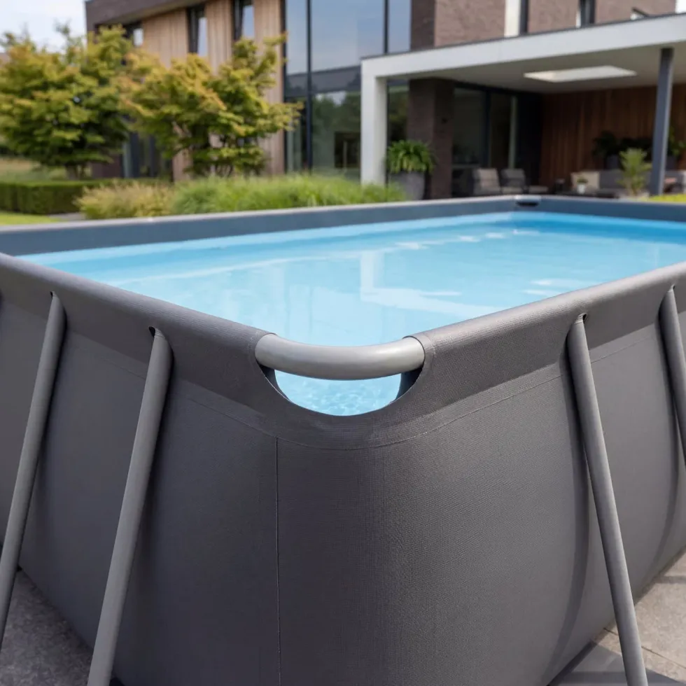 VirtuFit Rechthoekig Zwembad 400 x 200 x 122 cm - Antraciet - Compleet Pakket