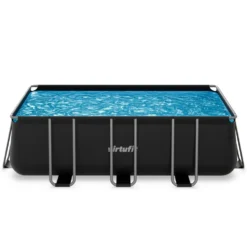 VirtuFit Rechthoekig Zwembad 400 x 200 x 122 cm - Antraciet - Compleet Pakket