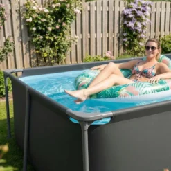 VirtuFit Rechthoekig Zwembad - 260 x 180 x 66 cm - Antraciet - Compleet Pakket