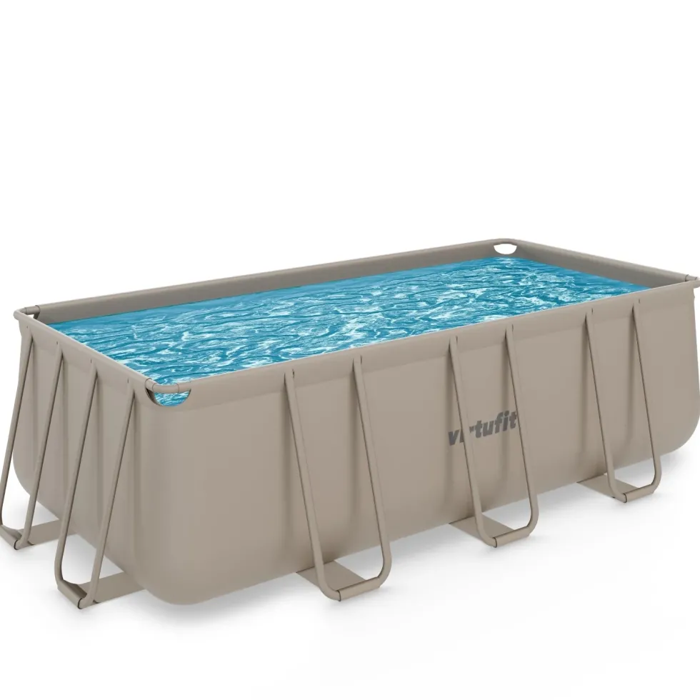 VirtuFit Rechthoekig Zwembad 400 x 200 x 122 cm - Beige - Compleet Pakket