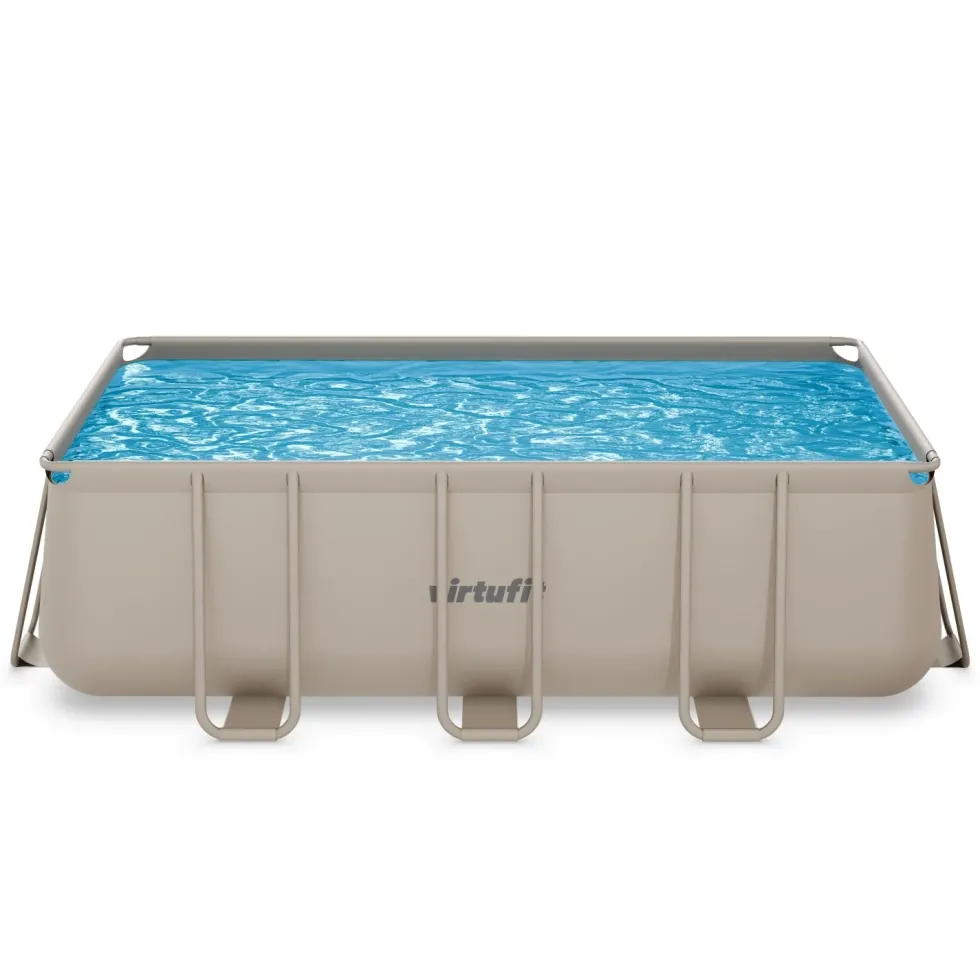 VirtuFit Rechthoekig Zwembad 400 x 200 x 122 cm - Beige - Compleet Pakket