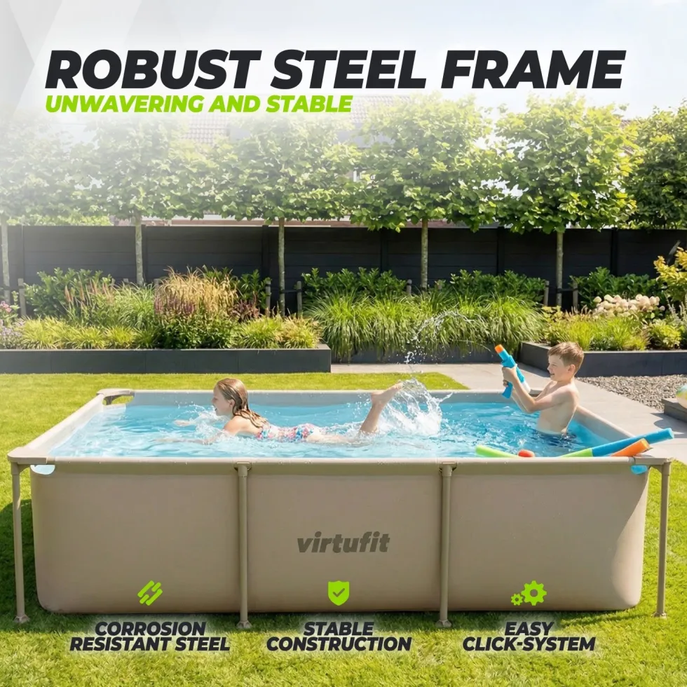 VirtuFit Rechthoekig Zwembad - 260 x 180 x 66 cm - Beige