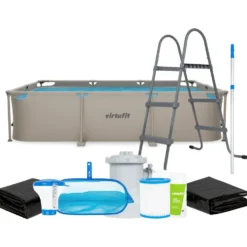 VirtuFit Rechthoekig Zwembad - 300 x 210 x 66 cm - Beige - Compleet Pakket