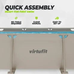 VirtuFit Rechthoekig Zwembad - 300 x 210 x 66 cm - Beige - Compleet Pakket