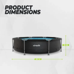 VirtuFit Rond Zwembad - Ø305 x 76 cm - Antraciet - Inclusief Filterpomp