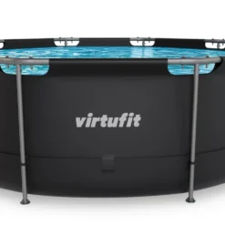 VirtuFit Rond Zwembad - Ø366 x 100 cm - Antraciet - Inclusief Filterpomp - Tweedekans