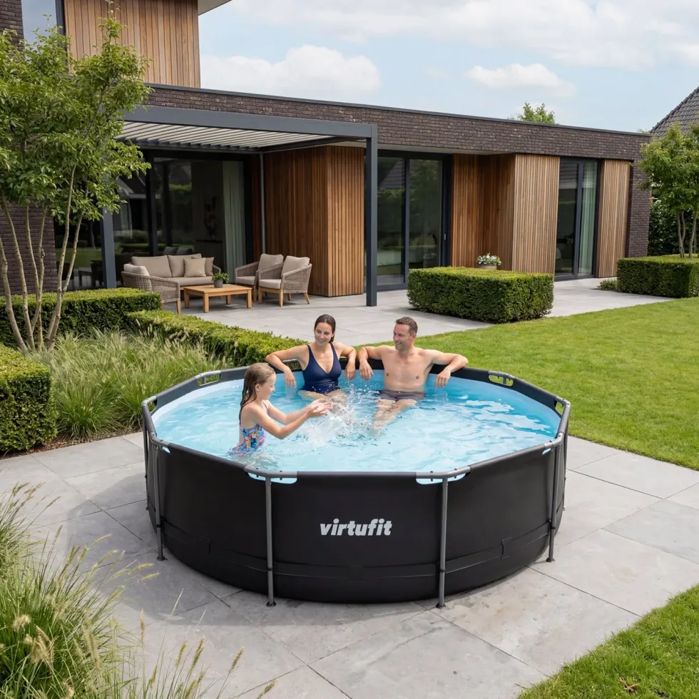 VirtuFit Rond Zwembad - Ø366 x 100 cm - Antraciet