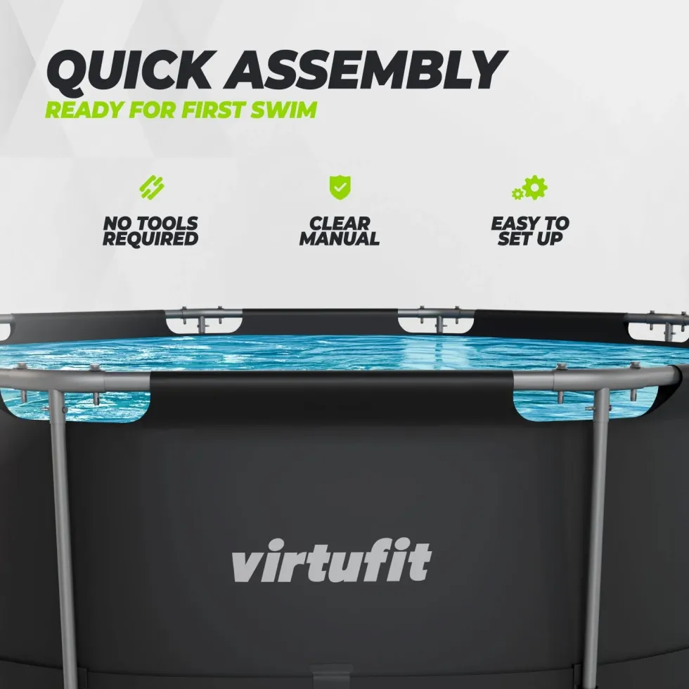 VirtuFit Rond Zwembad - Ø366 x 100 cm - Antraciet