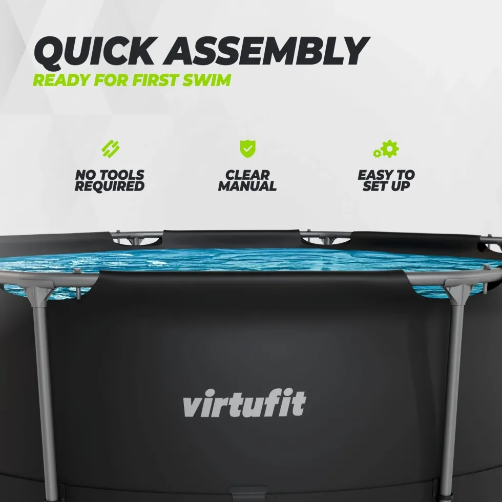 VirtuFit Rond Zwembad - Ø244 x 76 cm - Antraciet