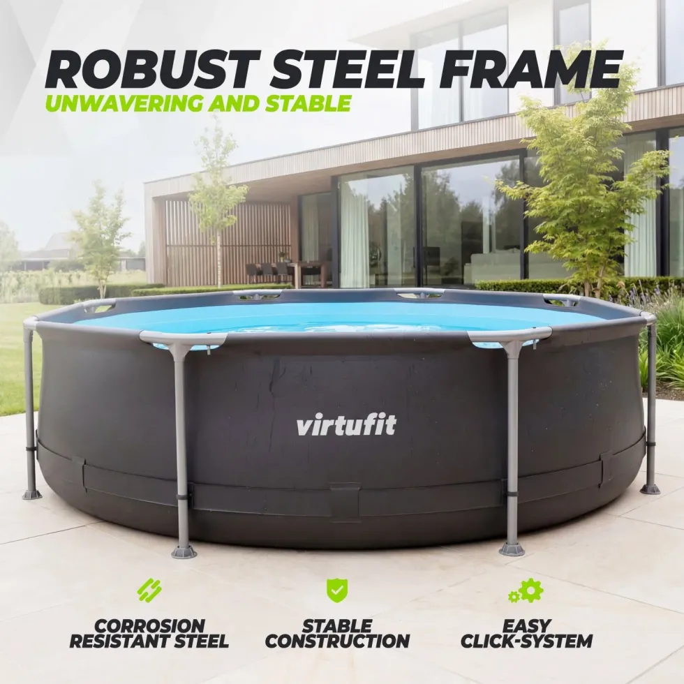 VirtuFit Rond Zwembad - Ø305 x 76 cm - Antraciet