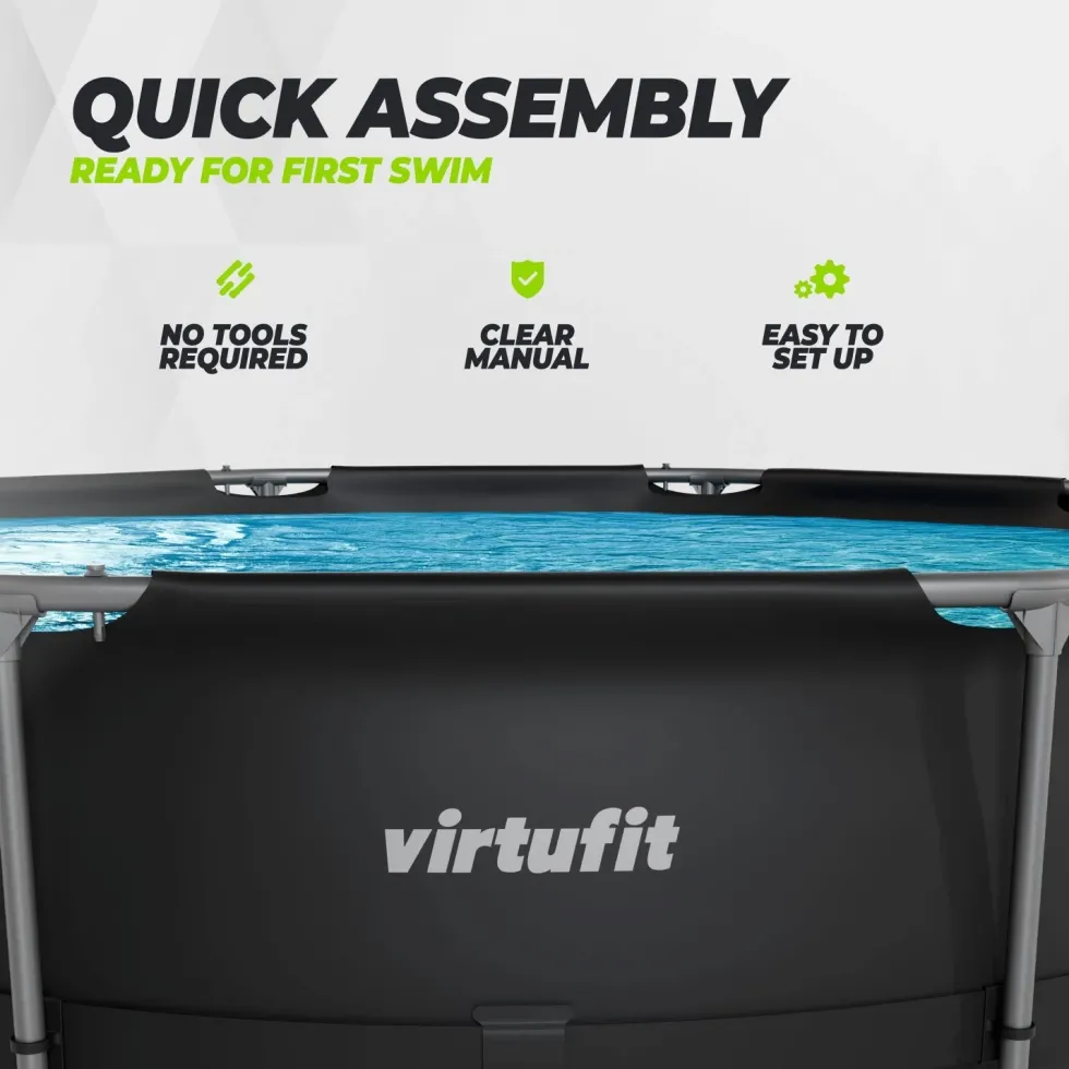 VirtuFit Rond Zwembad - Ø305 x 76 cm - Antraciet