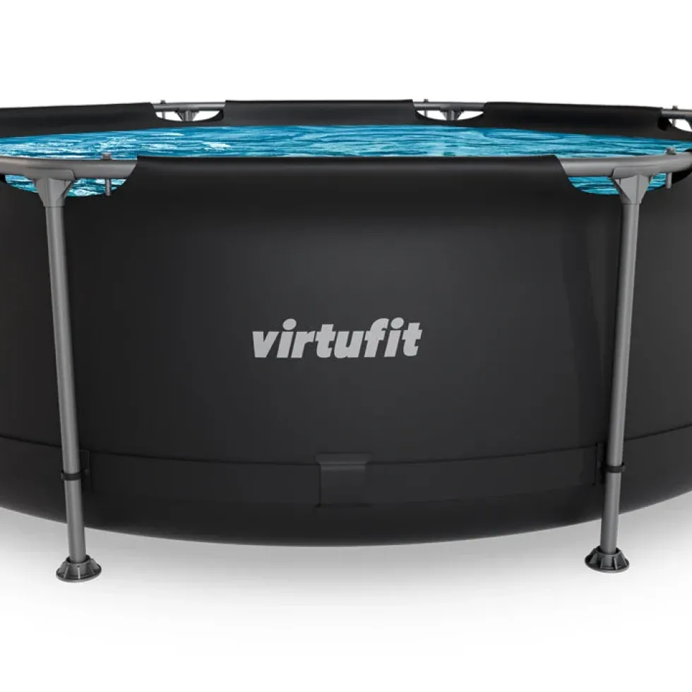 VirtuFit Rond Zwembad Ø244x 76 cm - Antraciet - Compleet pakket