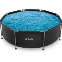 VirtuFit Rond Zwembad Ø244x 76 cm - Antraciet - Compleet pakket