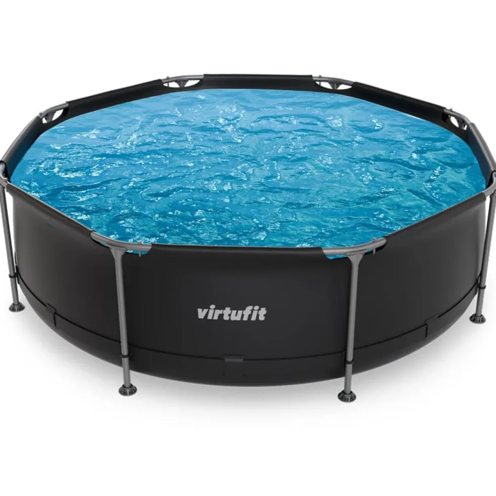 VirtuFit Rond Zwembad Ø244x 76 cm - Antraciet - Compleet pakket