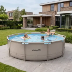 VirtuFit Rond Zwembad - Ø366 x 100 cm - Beige - Inclusief Filterpomp - Tweedekans