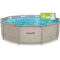 VirtuFit Rond Zwembad - Ø366 x 100 cm - Beige - Inclusief Filterpomp