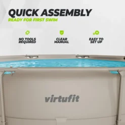 VirtuFit Rond Zwembad - Ø305 x 76 cm - Beige - Inclusief Filterpomp