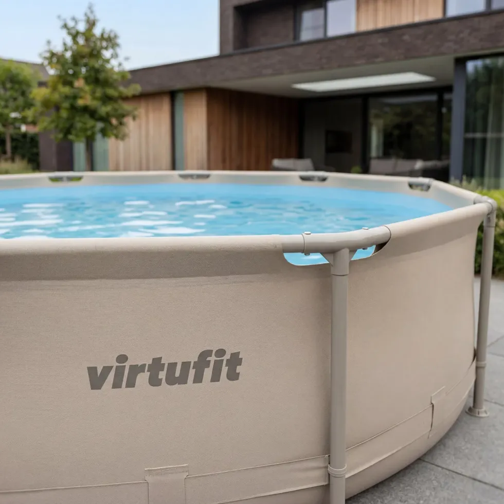 VirtuFit Rond Zwembad - Ø244 x 76 cm - Beige - Inclusief Filterpomp