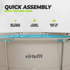 VirtuFit Rond Zwembad - Ø244 x 76 cm - Beige - Inclusief Filterpomp