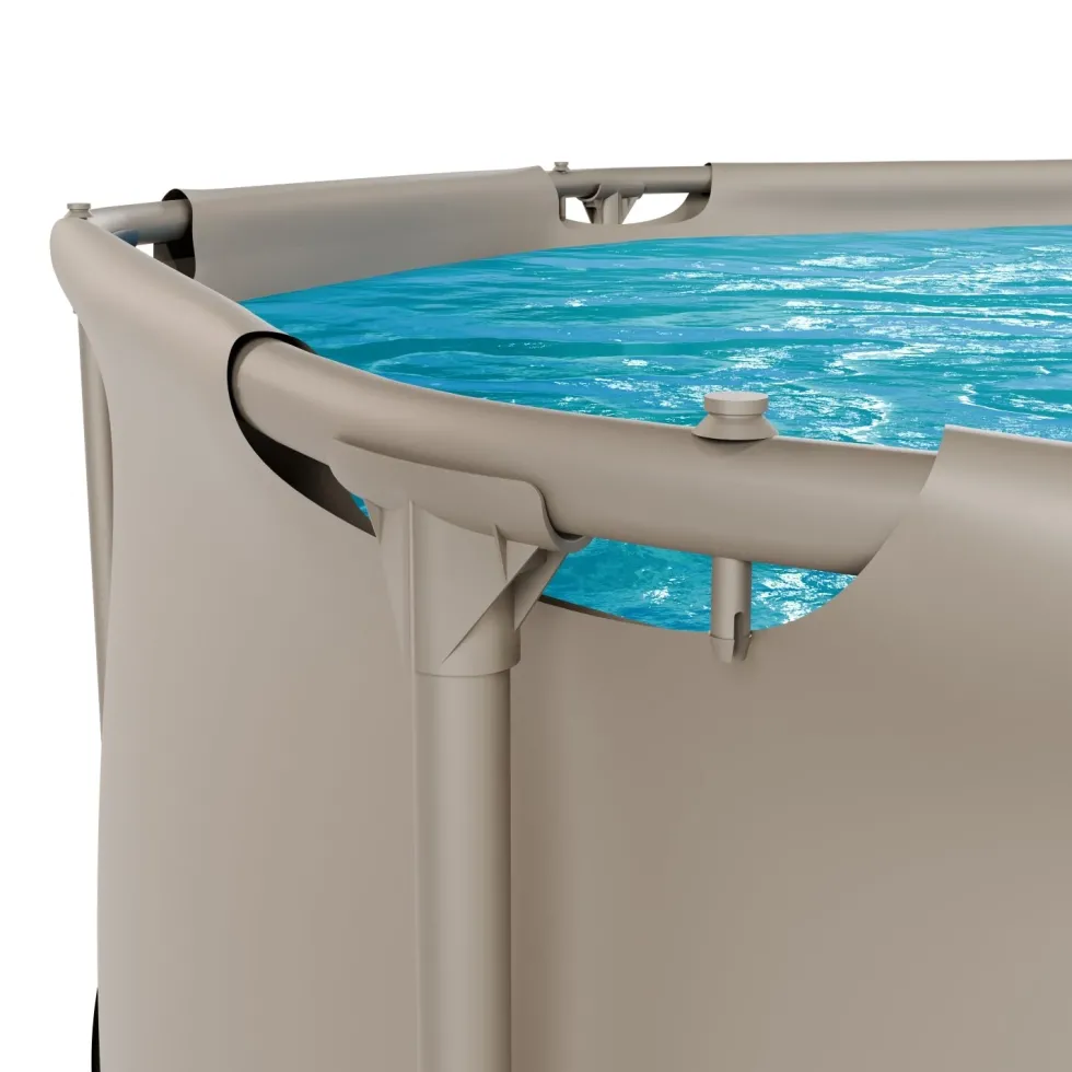 VirtuFit Rond Zwembad - Ø244 x 76 cm - Beige - Inclusief Filterpomp