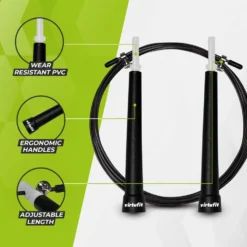 VirtuFit Speedrope - Springtouw - Verstelbaar - Zwart