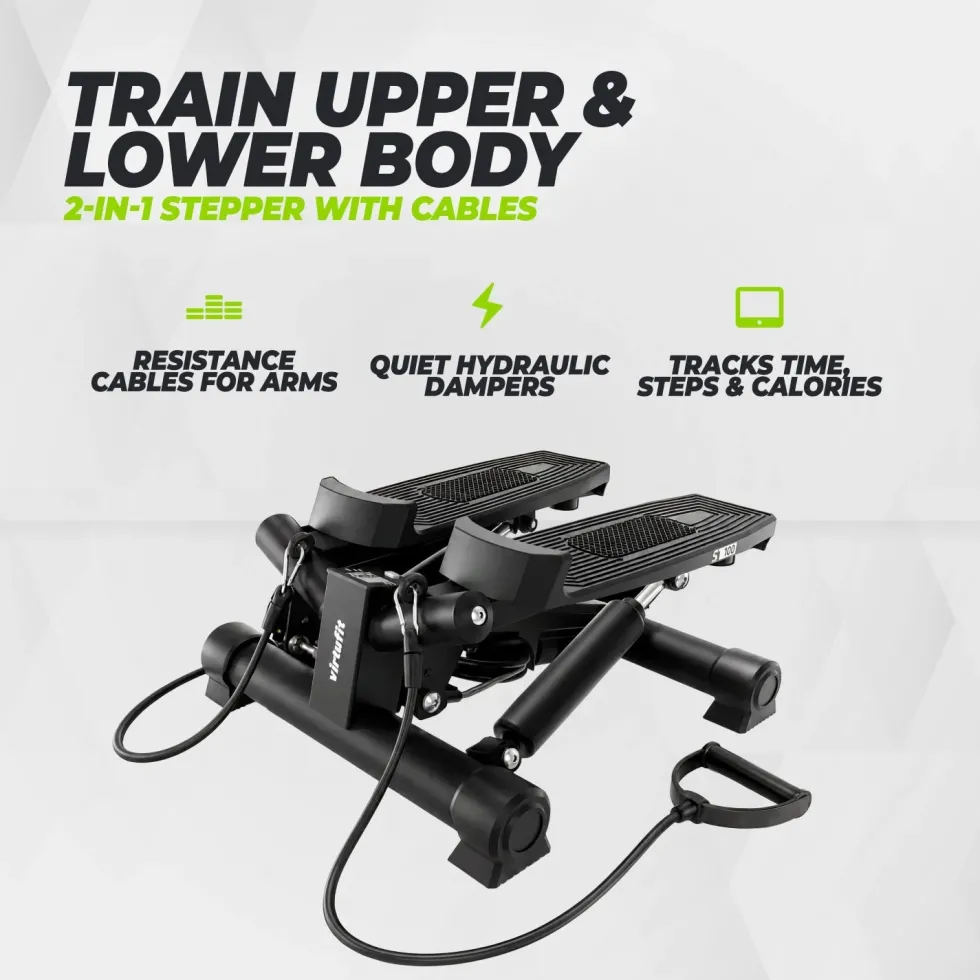 VirtuFit ST100 2-in-1 Side Stepper - met Computer en Weerstandskabels
